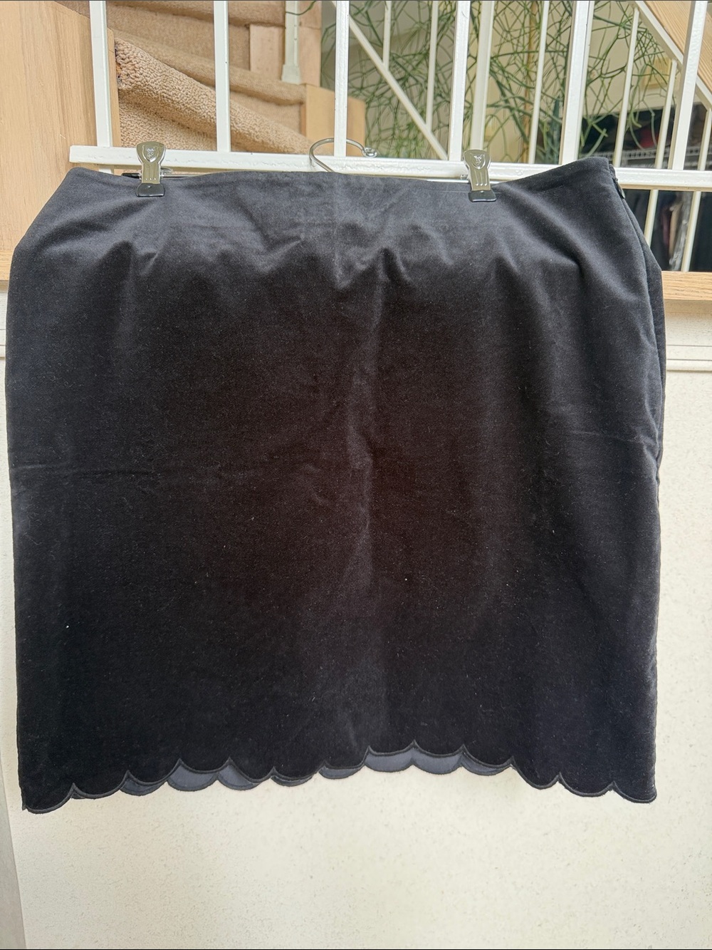 Talbots Black Scallop-Trim Mini Skirt